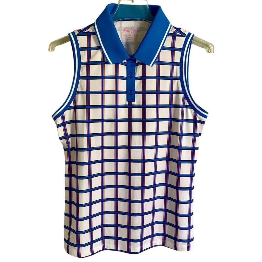 Lillie Green Sleeveless Top Quarter Button with Collar Women's Small NEW